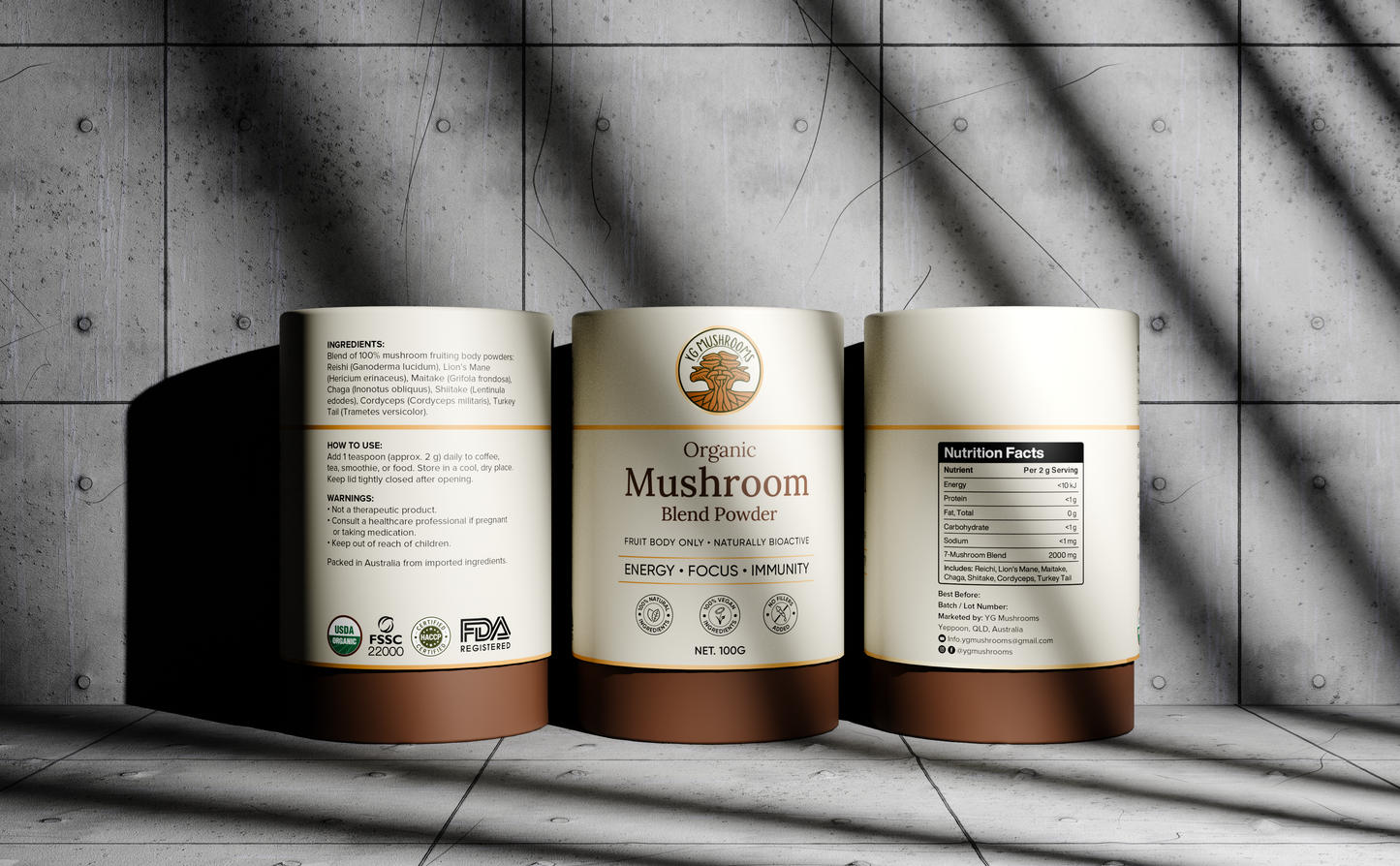 Organic 7 Mushroom Blend Powder