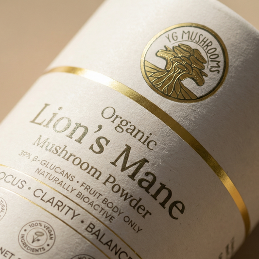 Lion’s Mane functional mushroom powder container