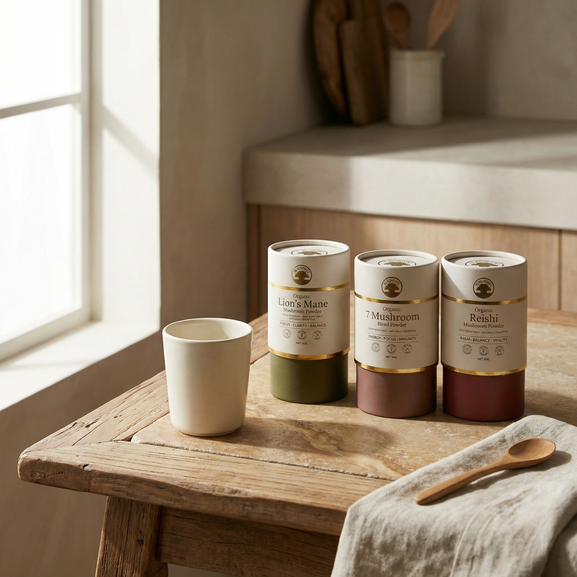 functional mushroom trio powder ritual set 
